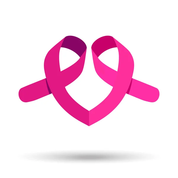 Helfen, zwei rosa Bändern für Breast Cancer awareness — Stockvektor