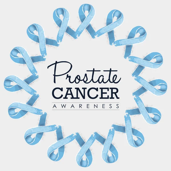 Prostatakrebs Awareness Ribbon Design mit Text — Stockvektor