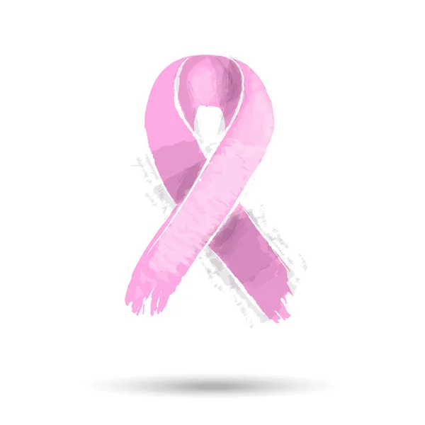 Pink breast cancer ribbon illustration for support — Stock Vector