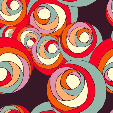 Soyut Dikişsiz desen renk çiçeklerle