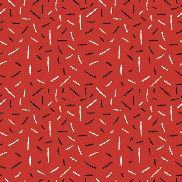 赤い線で描かれたクリスマスのシームレスなパターンを手します。 — ストックベクタ