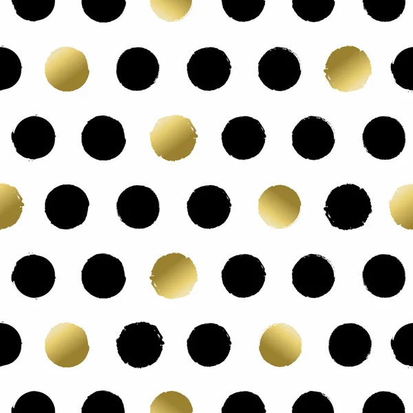 Seamless pattern with hand drawn gold circles — Stock Vector