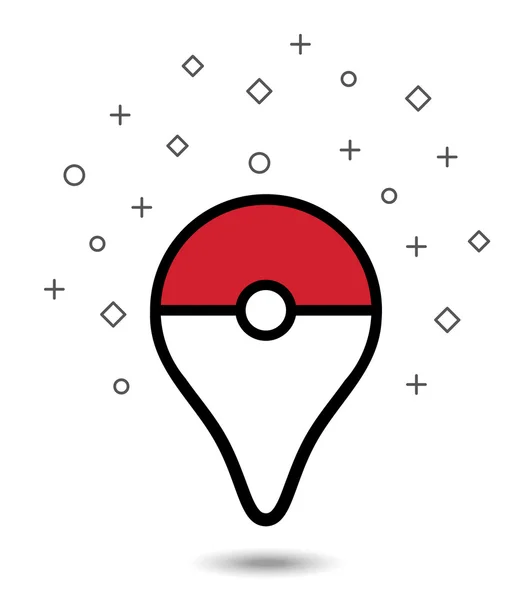 Diseño vectorial de pokemon go plus en línea plana de arte — Vector de stock