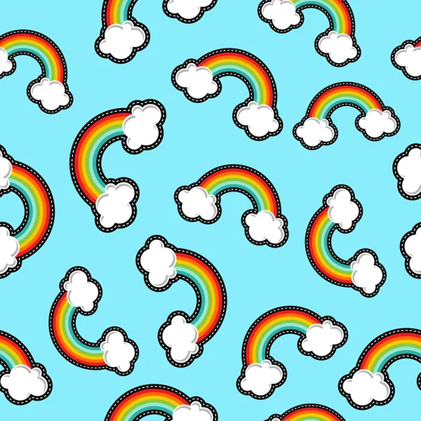 Icono de arco iris fondo sin costuras en color vibrante — Archivo Imágenes Vectoriales