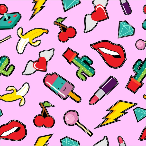 Fondo sin costuras con linda decoración pop — Archivo Imágenes Vectoriales