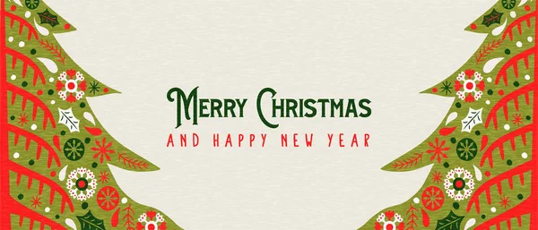 Mutlu Noeller Yeni Yılınız Kutlu Olsun Klasik Halk Afişi Illüstrasyonu — Stok Vektör