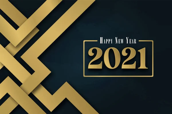 Bonne Année 2021 Illustration Carte Voeux Luxe Calendrier Date Numéro — Image vectorielle