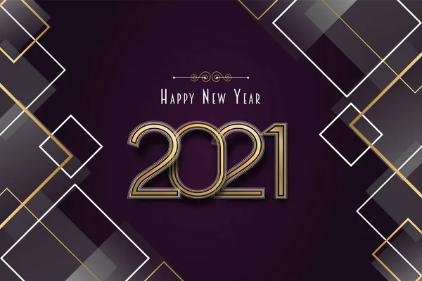 Bonne Année 2021 Illustration Bannière Carte Voeux Luxe Calendrier Date — Image vectorielle