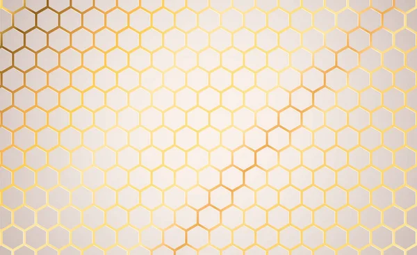 Geometrický Hexagon Tvar Pozadí Ilustrace Zlatou Luxusní Fólie Textury Bílý — Stockový vektor