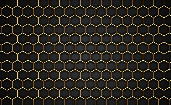 Золотой Черный Роскошь Фона Иллюстрации Геометрические Шестиугольник Формы Фона Пустые — стоковый вектор