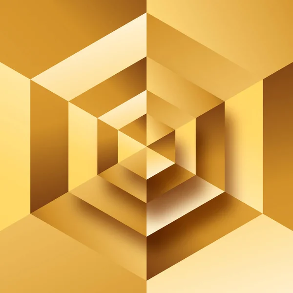 Abstraktní Zlaté Pozadí Ilustrace Luxusní Geometrický Tvar Design Elegantní Low — Stockový vektor
