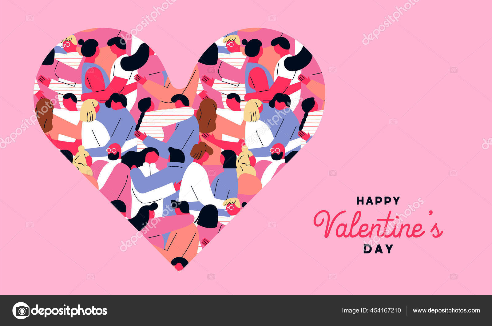 Feliz Día San Valentín Ilustración Tarjetas Felicitación Con Parejas Dibujos vector, gráfico vectorial © cienpies imagen #454167210 Feliz Día San Valentín Ilustración Tarjetas Felicitación Con Parejas Dibujos vector, gráfico vectorial © cienpies imagen #454167210