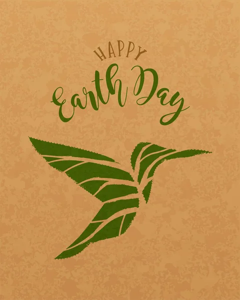 Happy Earth Day Grußkarte Illustration Für Den April Feiertag Grünes — Stockvektor