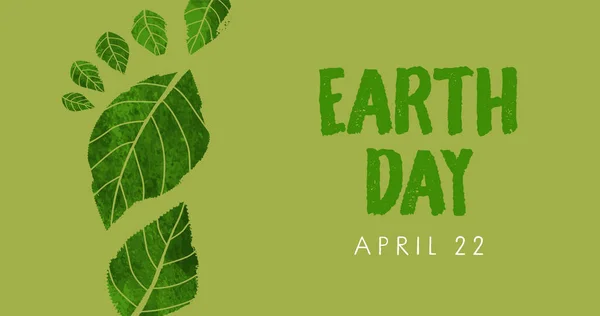 지구의 Earth Day 배너는 손으로 모양을 것이다 에이브릴 행사를 발자국 — 스톡 벡터