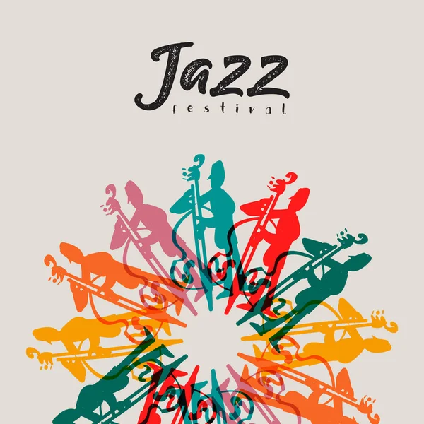 Caz Festivali Poster Tasviri Canlı Konser Müzik Partisi Için Renkli — Stok Vektör