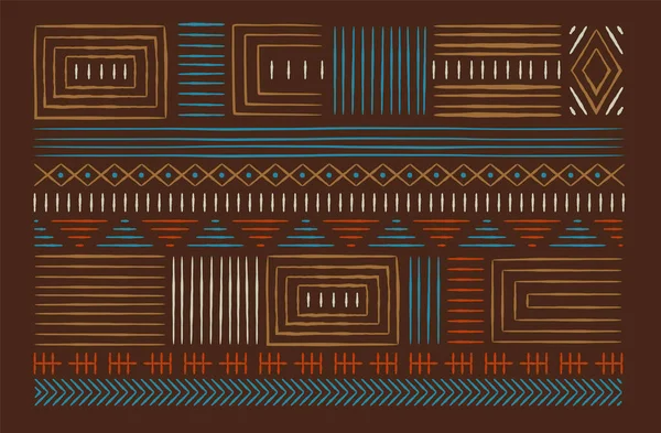 Kleurrijke Afrikaanse Kunst Decoratie Achtergrond Traditionele Handgetekende Stijl Etnische Afrika — Stockvector