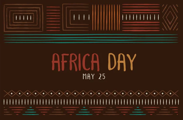 Ilustracja Karty Okolicznościowej Dnia Afryki Dla Może Świętować Tradycyjną Afrykańską — Wektor stockowy
