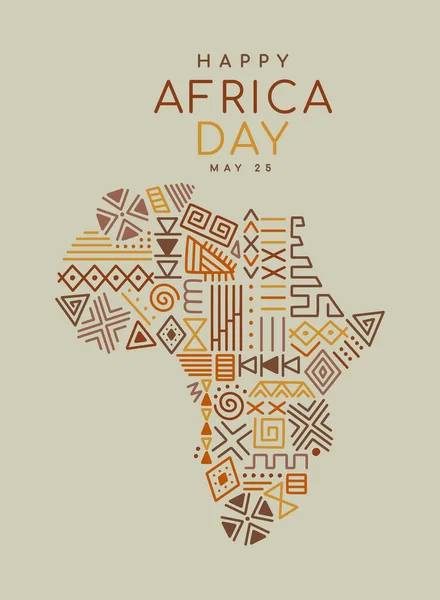 Afrika Den Blahopřání Ilustrace Barevné Africký Kontinent Mapa Tvar Vyrobený — Stockový vektor