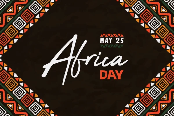 Května Afrika Den Banner Ilustrace Tradiční Kmenové Ručně Kreslené Umění — Stockový vektor