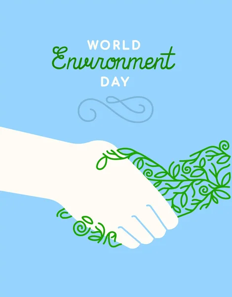 Dia Mundial Meio Ambiente Cartão Ilustração Pessoas Mãos Fazendo Gesto —  Vetores de Stock