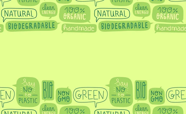 Green Eco Friendly Lifestyle Text Quote Background Empty Copy Space — Stock Vector