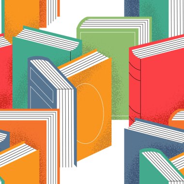 Renkli kitap rafı pürüzsüz desen. Kitap dükkanı veya eğitim etkinliği duvar kağıdı konsepti için çizgi roman arkaplanı okumak.