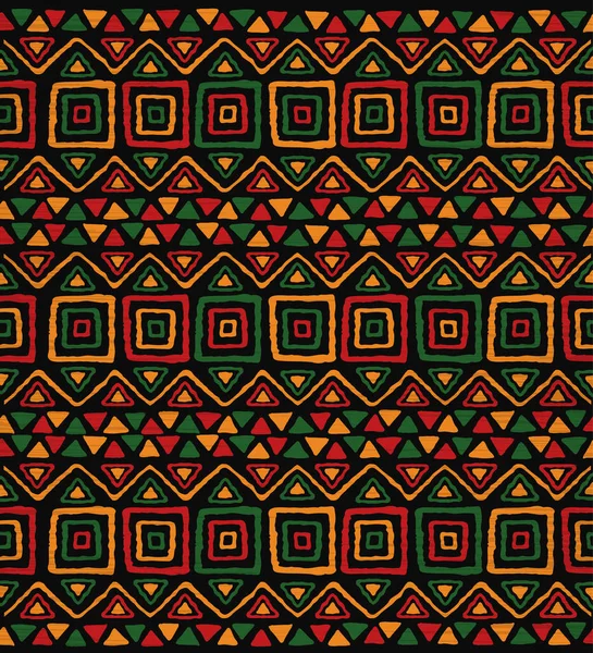 Nahtlose Abstrakte Afrikanische Kunst Handgezeichnete Stammesdekoration Hintergrund Mit Boho Doodle — Stockvektor