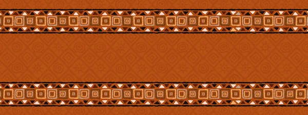 カラフルな手描き部族の芸術のアフリカのフレームテンプレートイラスト 空のコピースペースと伝統的なアフリカ文化の装飾 — ストックベクタ
