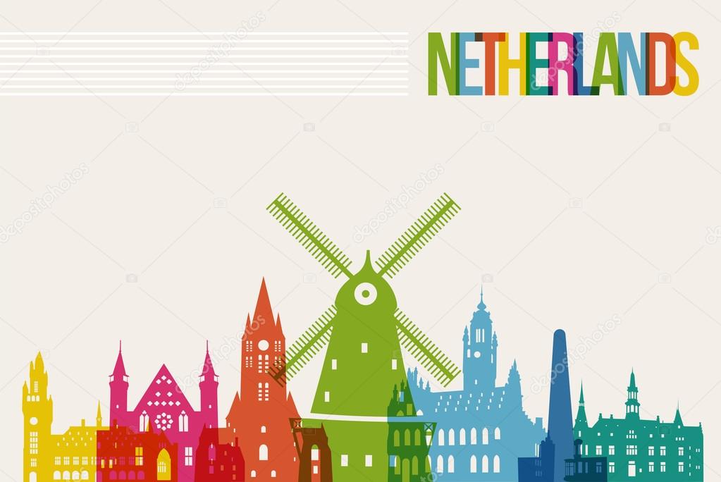 Travel Netherlands destination landmarks skyline background