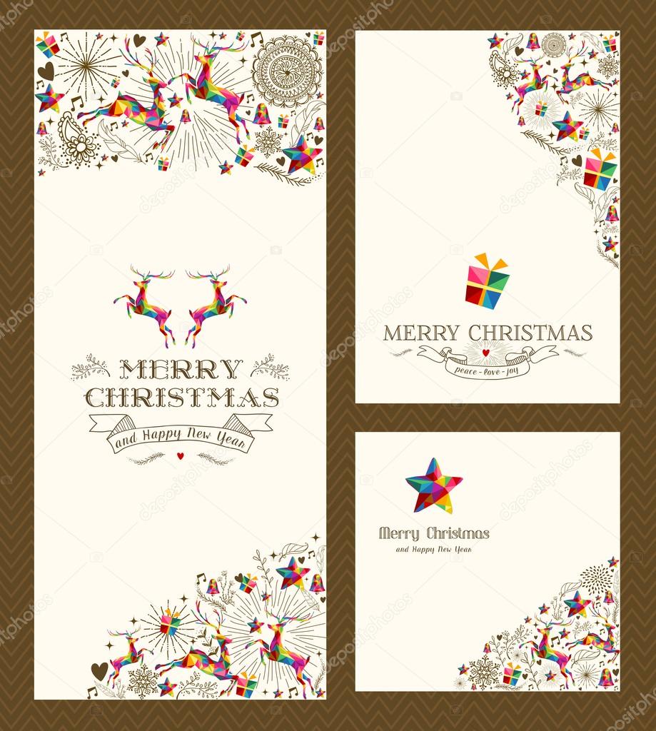 Merry Christmas greeting card set