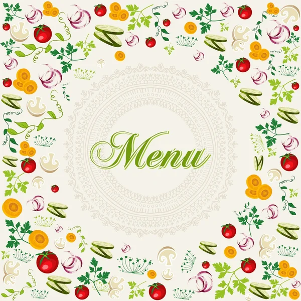 Menú de comida saludable vintage fondo — Vector de stock