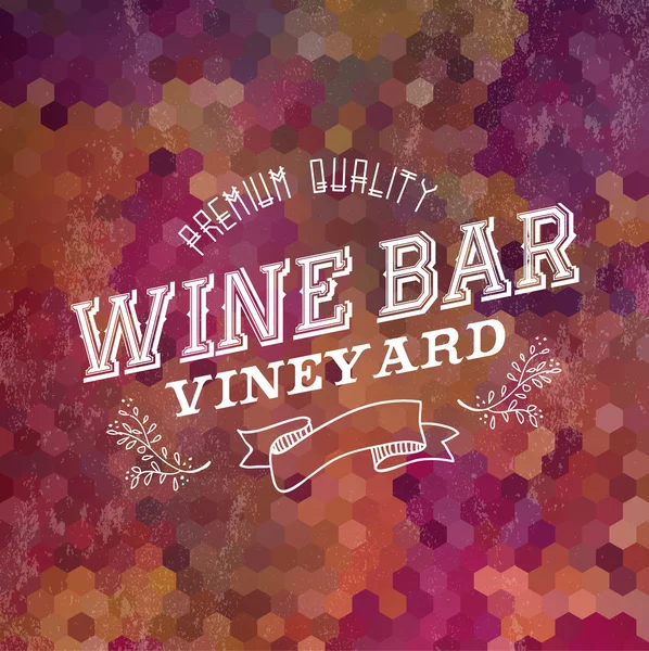 Premium Wine bar vintage label illustration background — Stock Vector