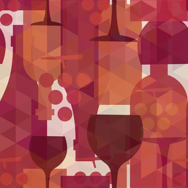 Şarap ve içki Dikişsiz desen arka plan — Stok Vektör