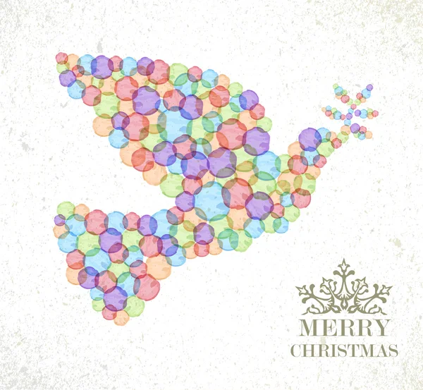 Buon Natale acquerello spot pace colomba — Vettoriale Stock