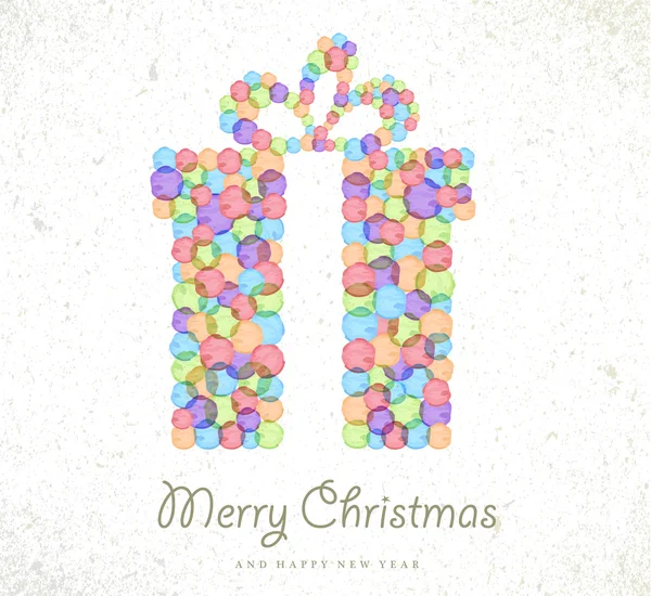 快乐圣诞水彩礼品卡背景 — 图库矢量图片