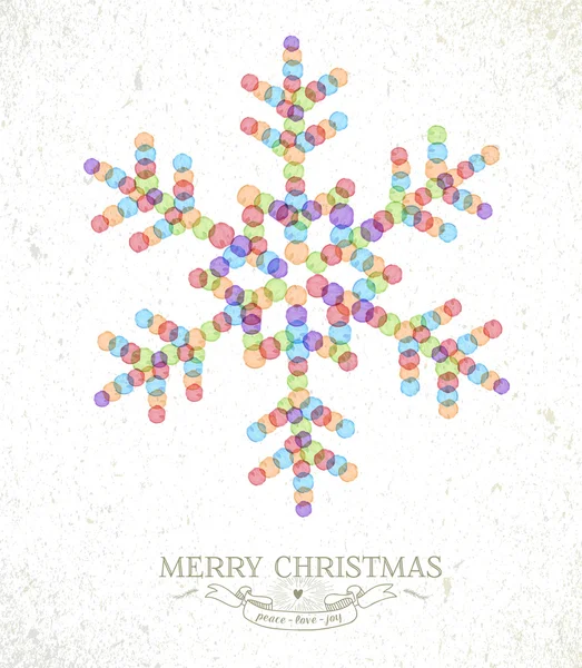 Merry Christmas aquarel sneeuwvlok illustratie — Stockvector