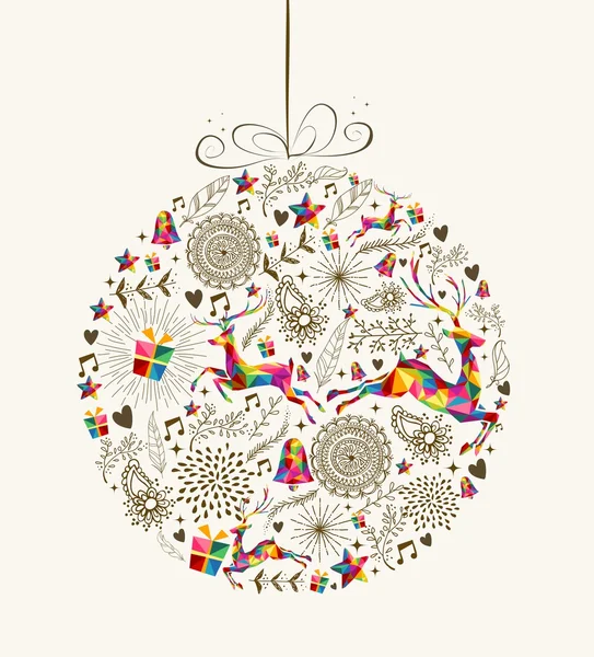 Vintage Christmas bauble wenskaart — Stockvector