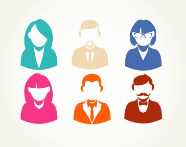 Sosyal medya düz insanlar kullanıcı Icons set