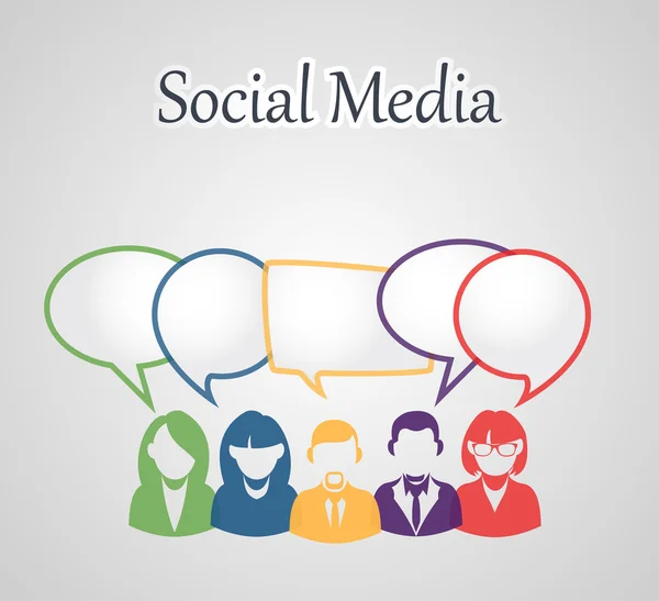 Grupo de pessoas de mídia social — Vetor de Stock