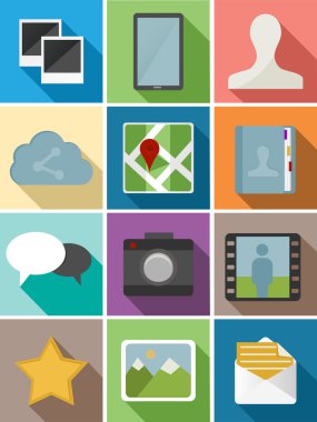 Tasarım Web düz Icons set