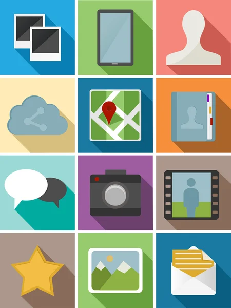 Web flat icons set design Stock Illustration