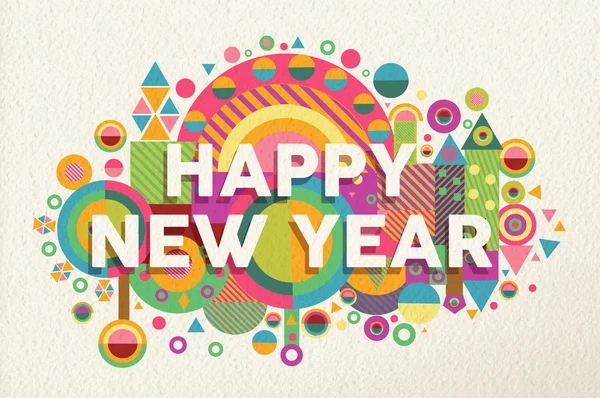 Feliz año nuevo 2015 cita ilustración cartel — Vector de stock
