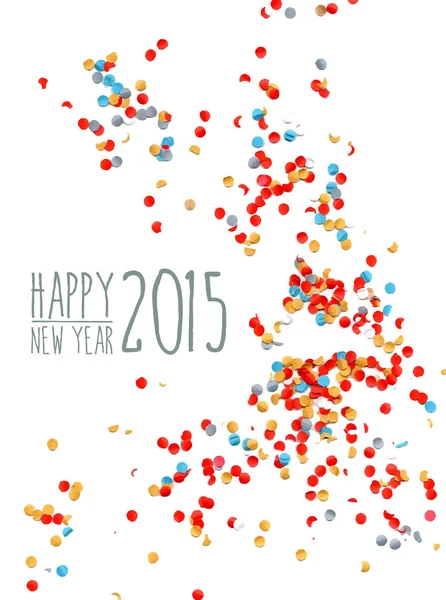 Gott nytt år 2015 konfetti bakgrund — Stock vektor