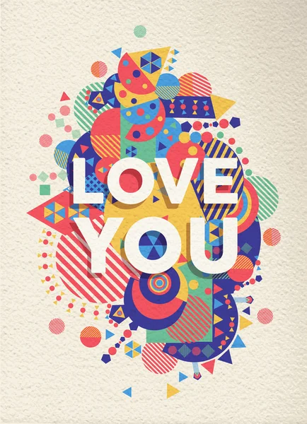 Love you quote poster design — Stock Vector