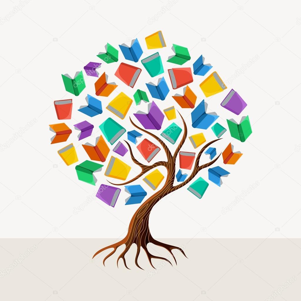 Education tree book concept illustration