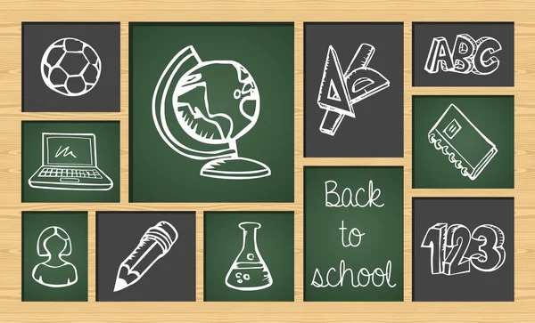 Back to school sketch icon set — Stock Vector