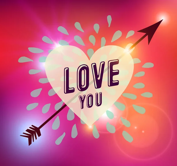 Feliz Dia dos Namorados coração amor ilustração — Vetor de Stock