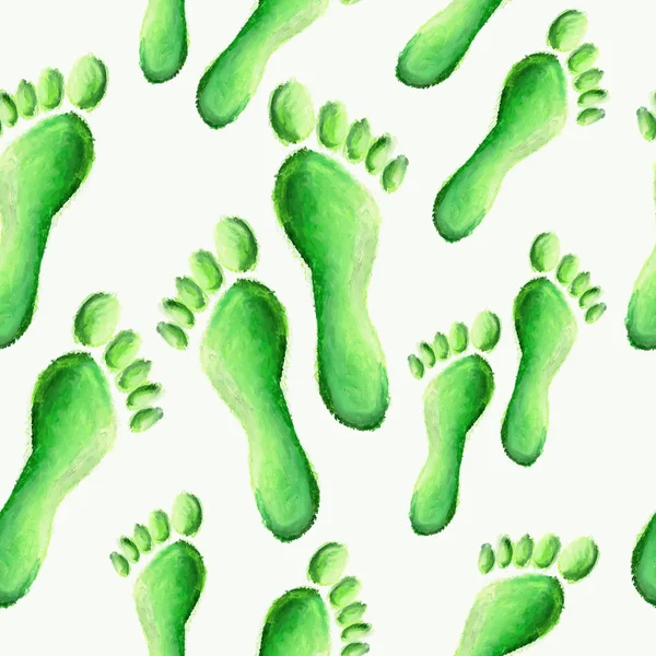 Green footprint pattern background — Stock Vector