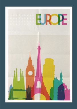 Seyahat Europe yerlerinden manzarası VINTAGE poster