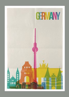 Seyahat Almanya yerlerinden manzarası VINTAGE poster